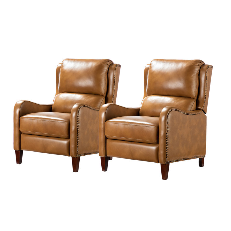 Lark Manor Beecher 28.75" Wide Genuine Leather Club Recliner & Reviews